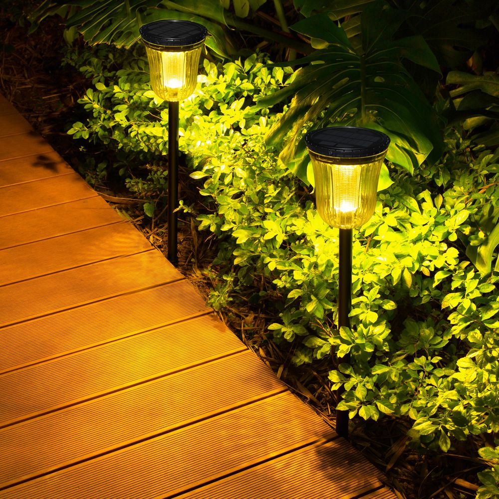 2 pcs/lot solar flower basket lawn lights Outdoor garden decoration garden led landscape lights ABS+PC+ hardware white light + warm light two-color temperature view 2